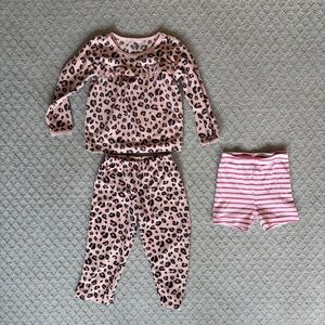 Carter's Pink Leopard Pajama Set with Striped Shorts